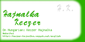 hajnalka keczer business card